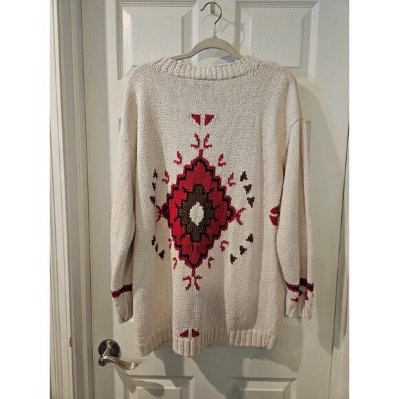 Paul Harris Vintage Ramie Cotton Sweater L Southwest Aztec Knit 80s 90s Oversize - Picture 6 of 6